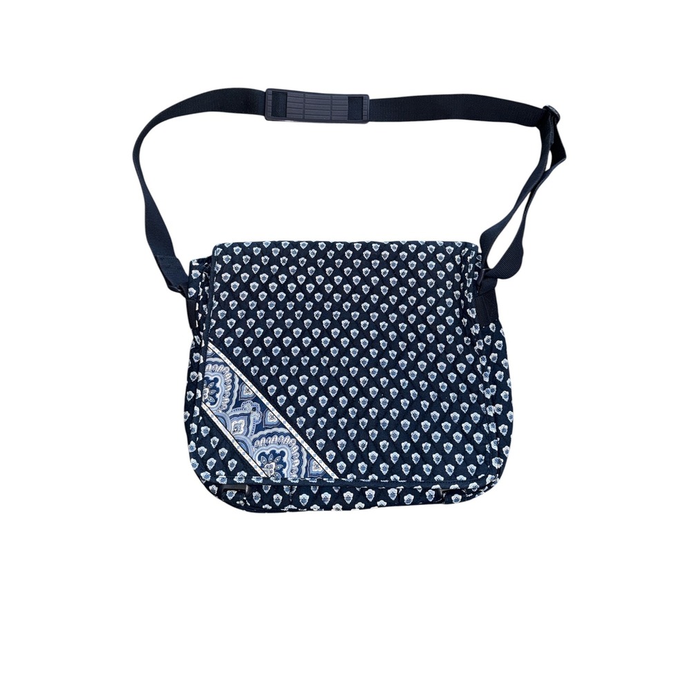 Vera Bradley Vintage‎ Nantucket Navy Quilted Messenger Crossbody Laptop Bag